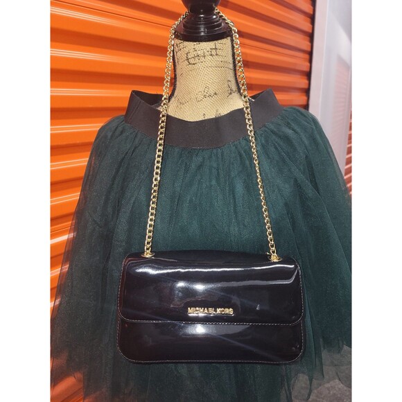 Michael Kors Patent Leather Small Black Crossbody Purse - Picture 2 of 7
